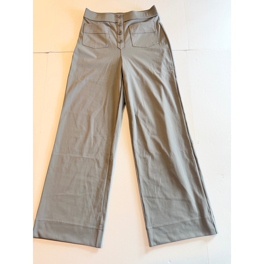Halara Gray Wide Leg High Waisted Button Front Petite Pants Small